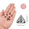 thumbnail image 3 of Uxcell 100Pcs Picos Conos Studs 0.39x0.31" Plástico con Agujero para Manualidades Negro Metálico, 3 of 6