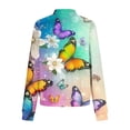 thumbnail image 4 of YUNAFFT Stylish Floral Print Casual Jacket with Functional Pockets Stretchy Comfort Long Sleeve Outerwear for Women, 4 of 5