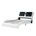 thumbnail image 4 of Faux Leather Queen Bed With Led Lights, Control System, And Massage Feature Upholstered Size Illumination, Music, Vibrating Massage, Wood Slat Support, No Box Spring Required, 4 of 6