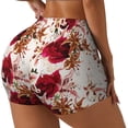 thumbnail image 2 of Kdxio Lilies Flowers Print Workout Shorts for Women Seamless Soft Smooth Gym Yoga Scrunch Active Shorts, 2 of 9