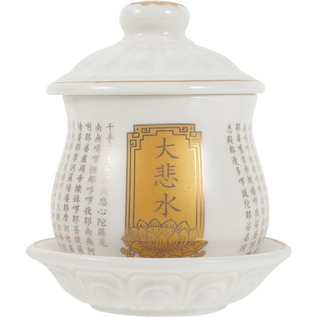 

HOMEMAXS Water Offering Cup Temple Ceramic Cup Buddhist Water Cup Tibetan Worship Cup