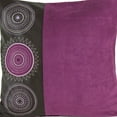 thumbnail image 4 of Leatherette and Fabric Accent Pillow, Purple and Brown - Saltoro Sherpi, 4 of 5