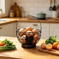 thumbnail image 5 of Wrought Iron Fruit Basket, Countertop Storage Organizer with Open Wire Design for Fresh Produce, Eggs, Snacks, and Bread, Durable Metal Kitchen Counter Basket for Home Organization, 5 of 6