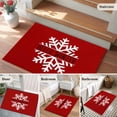 thumbnail image 5 of 2x3 Ft Entryway Area Rug, Red Snowflake Christmas Kitchen Rug Runner Washable Floor Mat, Hello Winter Snowflake Non Slip Indoor Door Mat Throw Carpet for Bathroom Living Room Bedroom, 5 of 8