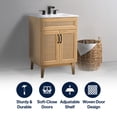 thumbnail image 4 of JONATHAN Y Javer 24 in. W x 18 in. D x 33 in. H, Rattan 2-Shelf, Bath Vanity Cabinet ONLY, Oak, VAN1009A, 4 of 7