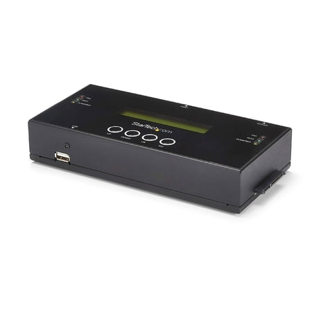 StarTech.com SATSASDUPE11 Steel 2.5 & 3.5 Black SAS/SATA 1:1 Standalone Hard Drive Duplicator and Eraser for 2.5 / 3.5 SATA and SAS Drives