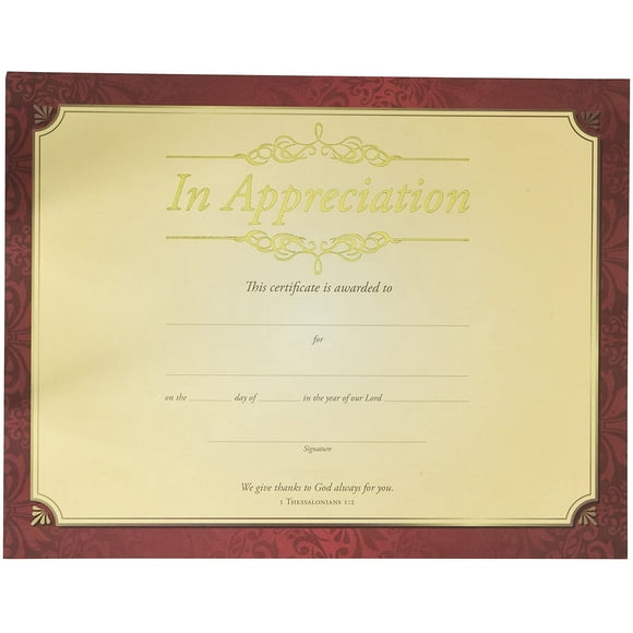 Certificat - Appréciation - en Appréciation - Feuille d'Or en Relief Stock Premium par Warner Press