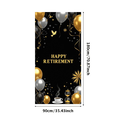 LUUFILx Retirement Backdrop Banner Blue Balloons Stars Decoration Party Supplies Celebration Background Happy Retirement New Journey Photography Props Decorations