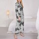 thumbnail image 3 of Balery Gray Tractor Conjunto de Pijama con Estampado para Mujer, Conjunto de Dos Piezas con Manga Larga, Ropa de Dormir Suave con Bolsillos, Pijamas Cómodos-Large, 3 of 7