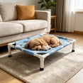 thumbnail image 4 of Elevated Cooling Pet Bed for Summer, Portable Raised Dog Cat Cot with Breathable Mesh, Washable Cover Foldable Pet Cot for Indoor Outdoor Camping Travel, Black, 4 of 6