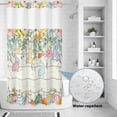 thumbnail image 2 of No Hook Shower Curtain, Easter Shower Curtains for Bathroom with See Through Top Window, Spring Rabbit Eggs Eucalyptus Leaves Floral Wood Waterproof & Washable Bath Curtain Small Stall 36"x78", 2 of 9