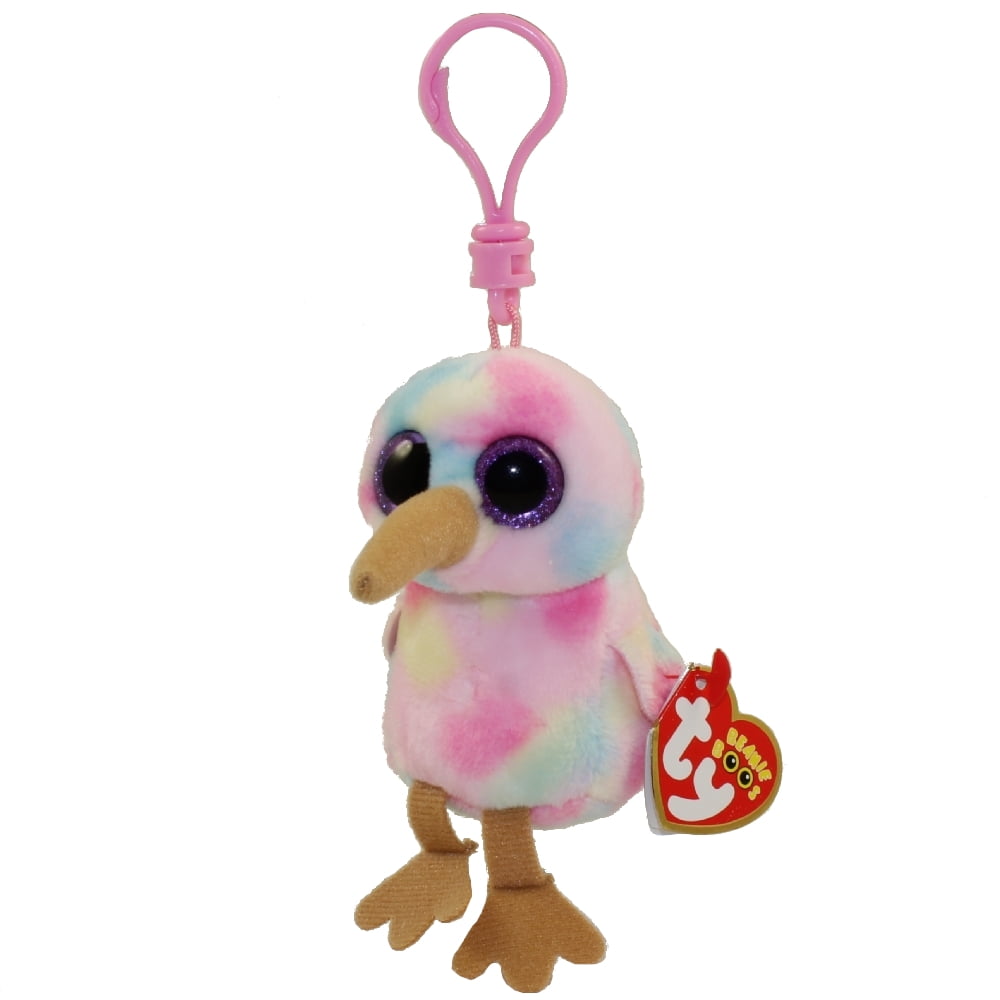 Plastic Key Clip TY Beanie Boos KIWI the Bird - MWMT Boo Toy Glitter Eyes 