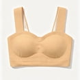 thumbnail image 5 of Nilvkv Sports Bra with Sewn In Pads, Bras for Women, Wireless Fixed Cup Machine Washable Side Support Padded Cami Style Bra Beige 42BC, 5 of 5
