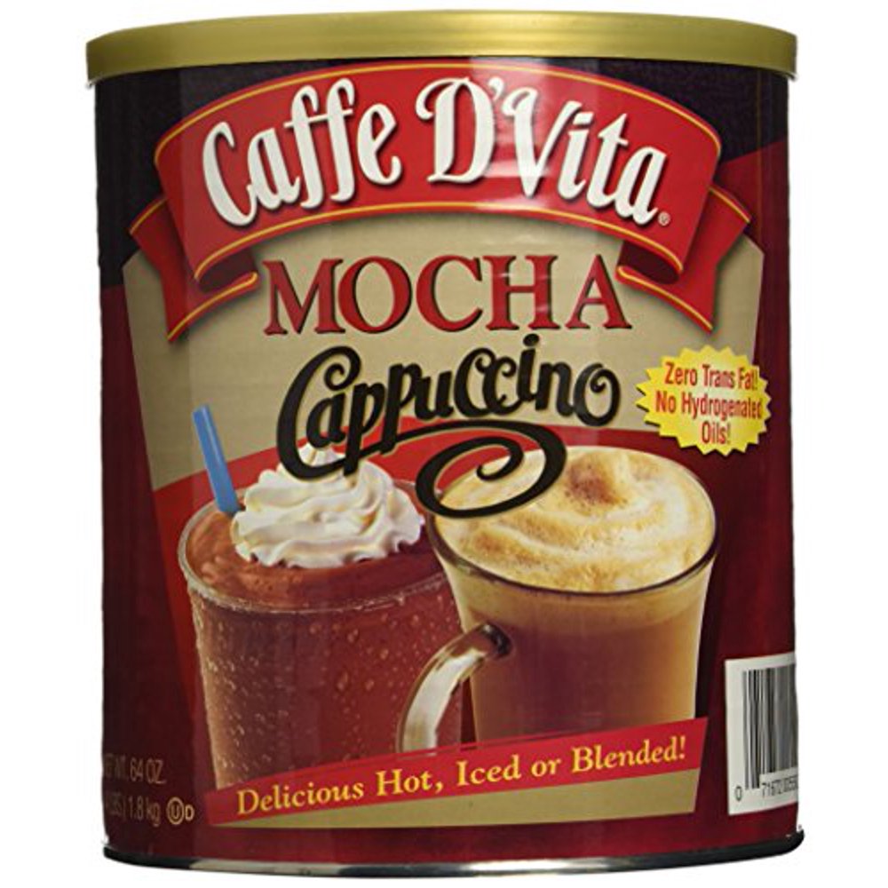 Caffe D'Vita Mocha Cappuccino Hot or Cold Cappuccino Mix 64 Oz