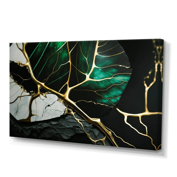 Designart Abstract Geode Gold II Canvas Wall Art