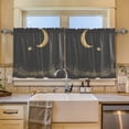 thumbnail image 6 of Night Moon Tier Curtains for Kitchen 57x24 Inch Semi Sheer Light Filtering Half Window Curtains 2 Panels, 6 of 8