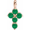 Bella Grace 14K Rose Gold Emerald Cross Rose Gold Color in Accented Cross Necklace Style
