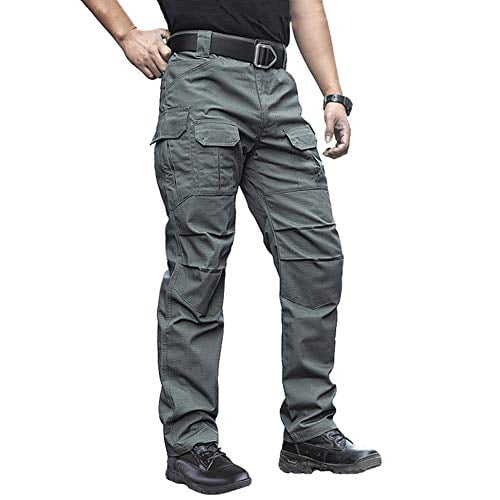 NAVEKULL Men's Outdoor Tactical Pants Rip Stop Lightweight Waterproof Military Combat Cargo Work Hiking Pants 