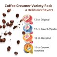 thumbnail image 2 of Coffee Mate and Delight Liquid Creamer Singles Variety Pack, 48 ct, 4 Flavors x 12 Each, Original, French Vanilla, Hazelnut, Caramel Macchiato + BestBonus4U Coffee Stirrer Spoon, 2 of 6