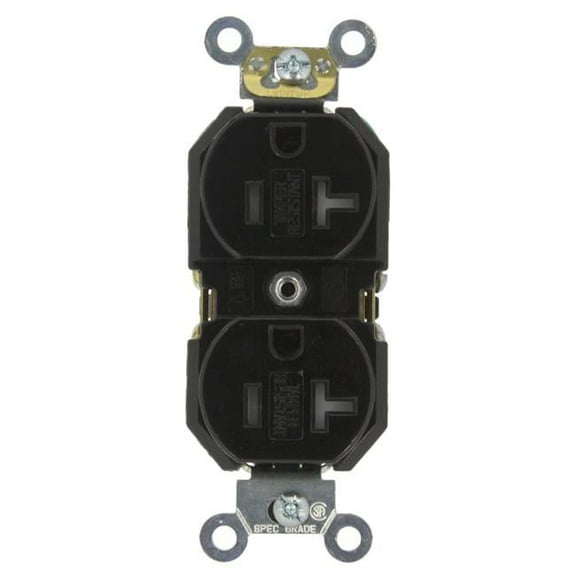 Leviton 233-Tbr20-E 20a 125v Black Tamper-Resistant Duplex Receptacle