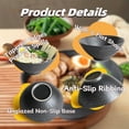 thumbnail image 4 of Ceramic Ramen Bowl Set of 2, 40oz Japanese Noodle Bowls with Spoons & Chopsticks Porcelain Large Soup Bowl for Pho, Udon, Retro Style Tableware Microwave & Dishwasher Safe,Black Crystal, 4 of 17