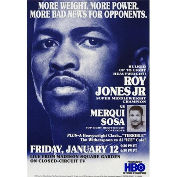 Posterazzi MOV295497 Roy Jones Jr. Vs Merqui Sosa Movie Poster - 11 x 17 in.