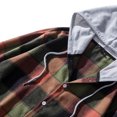 thumbnail image 5 of TMOYZQ Mens Flannel Hoodie Drawstring Hooded Plaid Shirts Long Sleeve Casual Button Down Shirts Lightweight Flannel Shirt Jackets, 5 of 9
