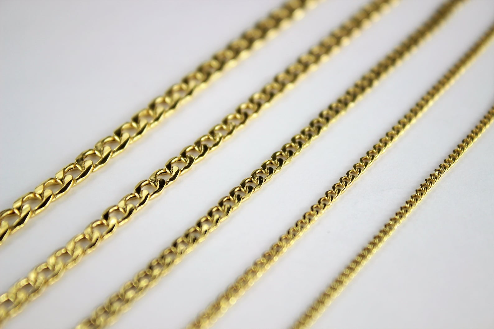 10K Yellow Gold Hollow Cuban Chain Necklace Bracelet