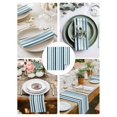 thumbnail image 3 of Teal Blue Stripe Cloth Napkins Set of 4 Reusable Dinner Napkins, Ombre Geometric Aqua Vertical Striped Cocktail Napkin Washable Table Napkins for Wedding/Holiday Party/Baby Shower 20"x20", 3 of 7