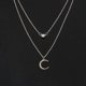 thumbnail image 4 of Bling Double Chains Moon And Sun Layered Choker Necklace Sunflower Opal Pendant Necklace Gift For Women, 4 of 4