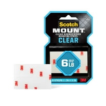 Scotch-Mount Clear Double-Sided Mounting Strips, 1 in x 3 in, 8 Strips