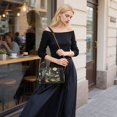 thumbnail image 5 of FORMRS Women Crossbody Purse with Chain Strap Vegan Leather Shoulder Handbag, Black Dinosaur, 5 of 7