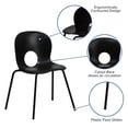 thumbnail image 4 of Bowery Hill Metal/Plastic Designer Cutout Back Stacking Chair in Black, 4 of 8