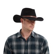Kanut Sports - Rocky - Wool Felt Western-Style Black Cowboy Hat for Male