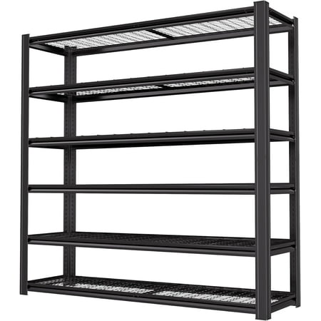 LI JIU HOME 6T 62" W x 24" D x 84" H Garage Shelving Heavy Duty Metal Shelving 4200LBS Storage Shelves Adjustable Metal Shelves for Storage Industrial Garage Shelves for Warehouse Basement