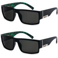 thumbnail image 1 of Locs 2 Pack Lunettes de Soleil Noires Gangster (2 Pot Vert), 1 of 3