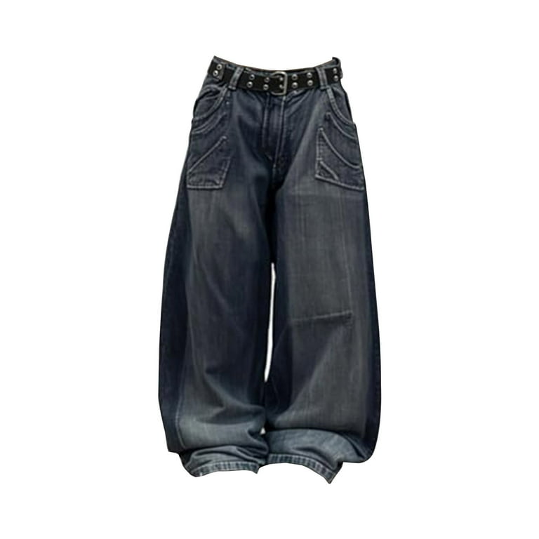 Valueadd Women's Jeans Baggy Y2k Jeans Hip Hop Goth Street Jeans