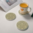 thumbnail image 2 of Circular Drink Coasters Set European Classical Flower Background Beautiful Home Decor Diatomite Heat-Resistant Diatomite Protect Table Countertop, 2 of 7