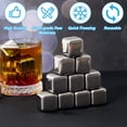 thumbnail image 3 of Reusable Ice Cubes Metal Ice Cube Stainless Steel Whiskey Ice Cube with Ice Tongs Metal Chilling Rocks for Drinks Whiskey Vodka Liqueurs Wine Not Solid (24 Pcs), 3 of 5