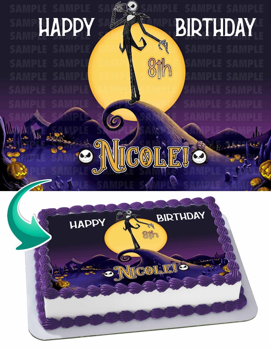 Nightmare before Christmas edible party cake topper decoration frosting sheet 