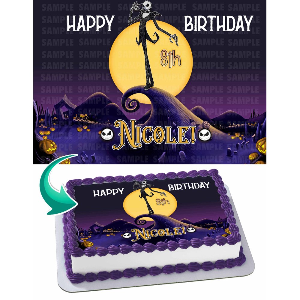 Jack Skellington Edible Cake Image Topper Personalized