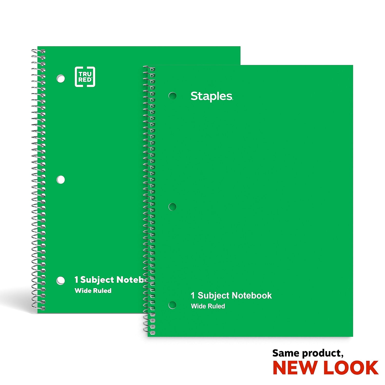 Staples 1-Subject Notebook 8' x 10.5' Wide Ruled 70 Sheets Green (24006M) TR24006M/24006