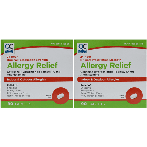 Quality Choice 24 Hour Allergy Relief Cetirizine Hydrochloride Tablets
