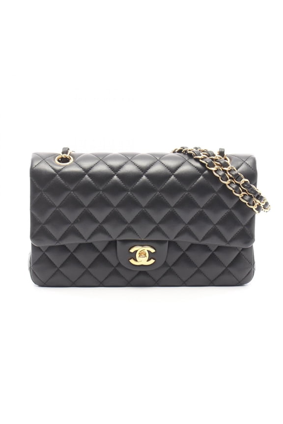 Pre-Owned Chanel Matelass Double Flap Shoulder Bag/Handbag, Lambskin Leather, Women's, Black...