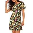 thumbnail image 2 of Fotbe Fruits Bata de Dormir para Mujer con Estampado, Camisón de Algodón de Manga Corta, Ropa de Dormir Casual, 2 of 6