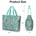 thumbnail image 3 of Tote Bag for Women - Pitbull Dog and Flower Floral Shoulder Bag - Large Utility Work Duffle Bag with Zipper Handbag for Travel, Work, Sprots, 3 of 5