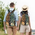 thumbnail image 4 of Kdxio Seasonal Tree Reflection Print Canvas Backpack for School Work Travel Lightweight Unisex Daypack with Laptop Compartment and Adjustable Straps-Small, 4 of 5