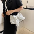 thumbnail image 3 of Jiibva Bow Pearl Shoulder Bag Retro Bow Handbag Fashionable Pearl Armpit Bag Large Capacity Underarm Bag Sweet Crossbody Bags, 3 of 7