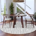 thumbnail image 3 of Round Rug 5Ft Washable Non-Slip, Gray Lines Circle Area Rugs for Living Room Bedroom, Vintage Wave Stripes Texture Simple Indoor Floor Mats Carpet Runner for Home Decor Aesthetic, 3 of 8