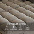 thumbnail image 4 of Lecut Pull Out Couch, Velvet Sleeper Sofa Bed with Pillow and Pocket, 3 Levels Adjustable Backrest Futon Sofa Bed, Convertible Sofa Bed for Living Room, Bedroom, Apartment, Guest Room, 4 of 6